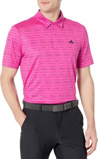 Полосатая рубашка-поло на молнии adidas, цвет Lucid Fuchsia