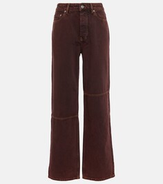 Прямые джинсы izey с завышенной талией Ganni, коричневый