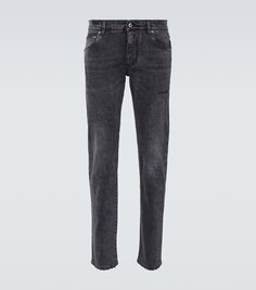 Узкие джинсы с низкой посадкой Dolce&amp;Gabbana, серый