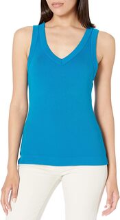 Майка Maya 1X1 Cotton V-Neck Wide Binding Tank Top Michael Stars, цвет Pacific