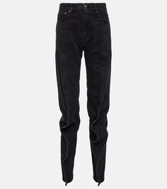 Прямые джинсы с высокой посадкой Y/Project, черный