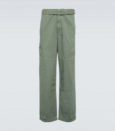 Джинсовые брюки с поясом Lemaire, зеленый