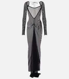 Прозрачное сетчатое платье Laquan Smith, черный