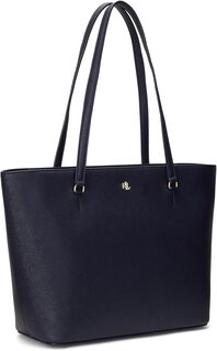 Кожаная сумка-тоут Karly среднего размера с перекрестием LAUREN Ralph Lauren, цвет Refined Navy