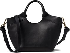 Кожаная сумка-тоут Mini Sydney с вырезами Madewell, цвет True Black