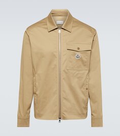 Хлопковая блузонная куртка Moncler, коричневый