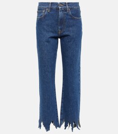 Укороченные джинсы с потертостями Jw Anderson, синий