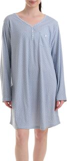 Плюс размер Carribean Getaway Ночная рубашка на пуговицах с длинными рукавами Karen Neuburger, цвет Diamond Geo