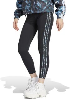 Брюки 3-Stripes Flower Tights adidas, черный