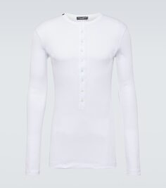 Рубашка на пуговицах из хлопкового джерси re-edition Dolce&amp;Gabbana, черный