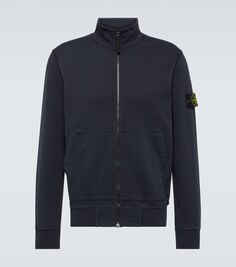 Толстовка из хлопкового джерси с логотипом Stone Island, синий