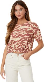 Укороченная футболка из джерси с абстрактным принтом и полосками по краю Mod-o-doc, цвет Mushroom
