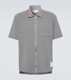 Хлопковая рубашка-поло Thom Browne, серый