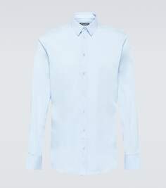 Рубашка-оксфорд из хлопкового поплина Dolce&amp;Gabbana, синий