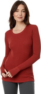Термальная футболка из стираного хлопка с длинными рукавами и модальным круглым вырезом Mod-o-doc, цвет Rustic Red