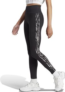 Брюки 3-Stripes Zebra Animal Infill Tights adidas, цвет Cloud White/Black