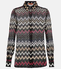 Блузка из ламе с зигзагообразным узором Missoni, мультиколор