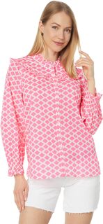 Рубашка на пуговицах с геометрическим рисунком Vineyard Vines, цвет Block Shell/Pink