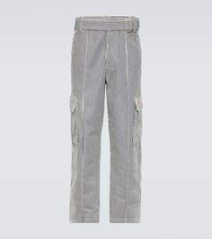 Полосатые прямые джинсы карго Kenzo, черный