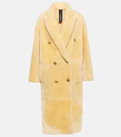 Двубортное пальто из дубленки Blancha, нейтральный