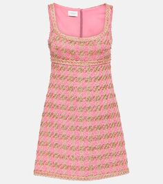 Твидовое мини-платье Giambattista Valli, розовый