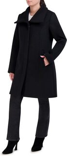 Двустороннее шерстяное пальто на пуговицах с трансформируемым воротником Cole Haan, черный