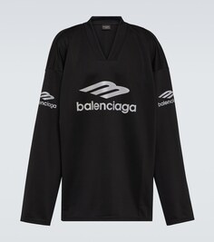 3b спортивный значок в оверсайз-топе Balenciaga, черный