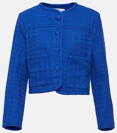Укороченный твидовый пиджак white label Proenza Schouler, синий