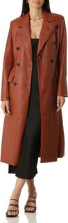Пальто Belted Faux Leather Coat Avec Les Filles, цвет Paprika