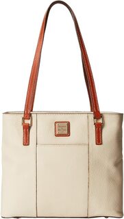 Маленькая сумка-шоппер Lexington из галечной кожи New Colors Dooney &amp; Bourke, цвет Bone w/ Tan Trim
