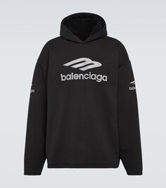 Толстовка из хлопкового флиса 3b sports icon Balenciaga, черный