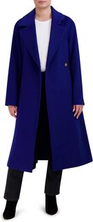Роскошное шерстяное пальто оверсайз с поясом Cole Haan, цвет Cobalt
