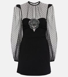 Мини-платье yvonne с цветочной аппликацией Rebecca Vallance, черный