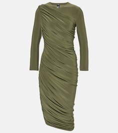Мини-платье diana асимметричного кроя со сборками Norma Kamali, зеленый