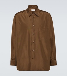 Шелковая рубашка Lemaire, коричневый