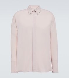 Рубашка из ацетата и шелка Ami Paris, розовый