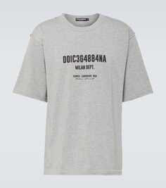 Хлопковая футболка с логотипом Dolce&amp;Gabbana, серый