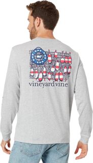 Футболка с карманами и длинными рукавами USA Buoys Vineyard Vines, цвет Grey Heather
