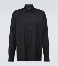 Рубашка из смеси шелка и шерсти Dolce&amp;Gabbana, черный