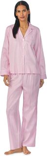 Сатиновый пижамный комплект с вырезами LAUREN Ralph Lauren, цвет Pink Stripe