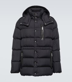 Пуховик bauges с кожаной отделкой Moncler, черный