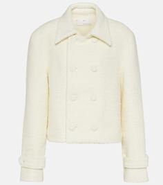 Двубортный пиджак из смесовой шерсти Xu Zhi, белый