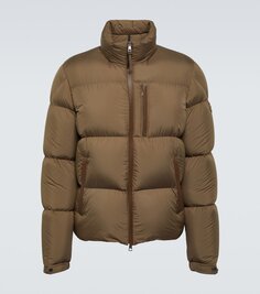 Пуховик бесбре Moncler, коричневый