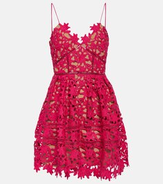 Кружевное мини-платье azaelea Self-Portrait, розовый