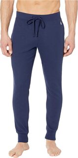 Однотонные спортивные брюки средней плотности вафельного цвета Polo Ralph Lauren, цвет Cruise Navy/White Pony Print