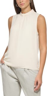 Блузка без рукавов с поворотным вырезом DKNY, цвет Buttercream
