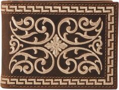 Кошелек Nocona Bifold кремового цвета с вышивкой M&amp;F Western, коричневый