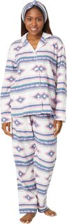 Фланелевая пижама с повязкой на голову P.J. Salvage, цвет Winter White/Desert Dream