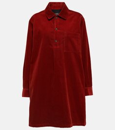 Вельветовое мини-платье из смесового хлопка A.P.C., красный
