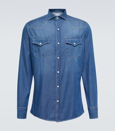 Джинсовая рубашка в стиле вестерн Brunello Cucinelli, синий